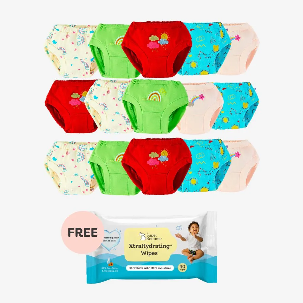 15 Pack Briefs + FREE Wipes 40 pack