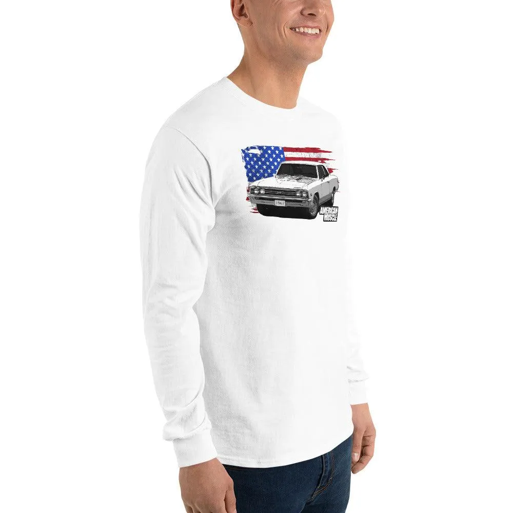 1967 Chevelle Long Sleeve Shirt With American Flag