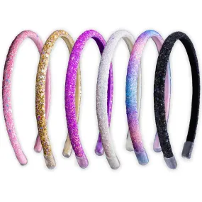 6 Non-Slip Glitter Headbands