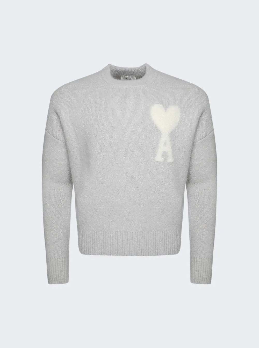 Ami Alexandre Mattiussi   Off-White Ami De Coeur Sweater Pearl Grey 