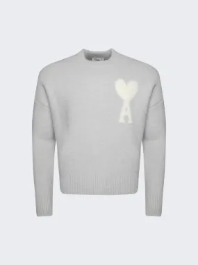 Ami Alexandre Mattiussi   Off-White Ami De Coeur Sweater Pearl Grey 