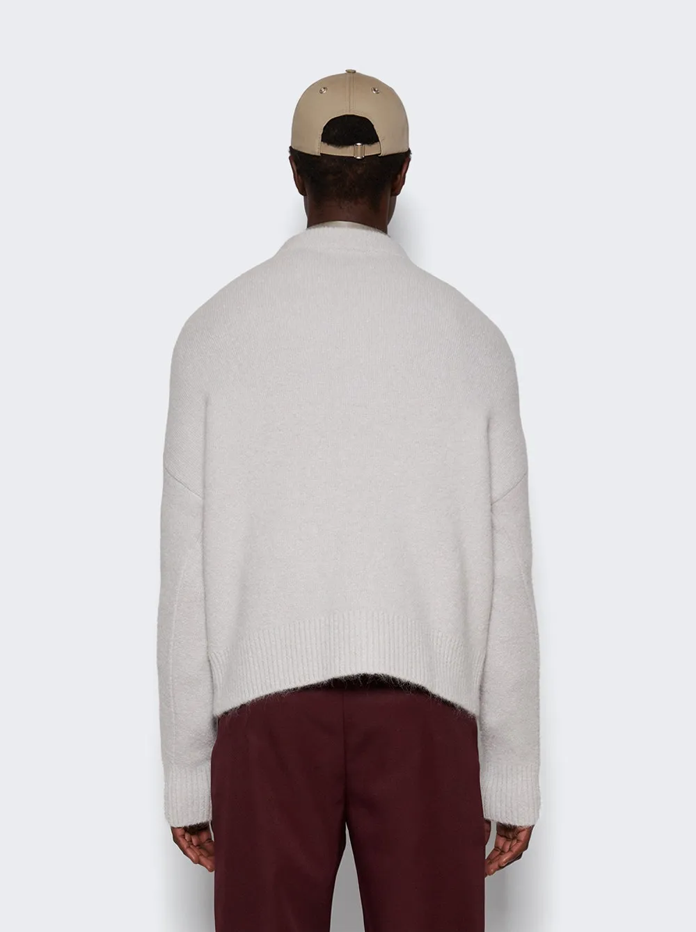 Ami Alexandre Mattiussi   Off-White Ami De Coeur Sweater Pearl Grey 