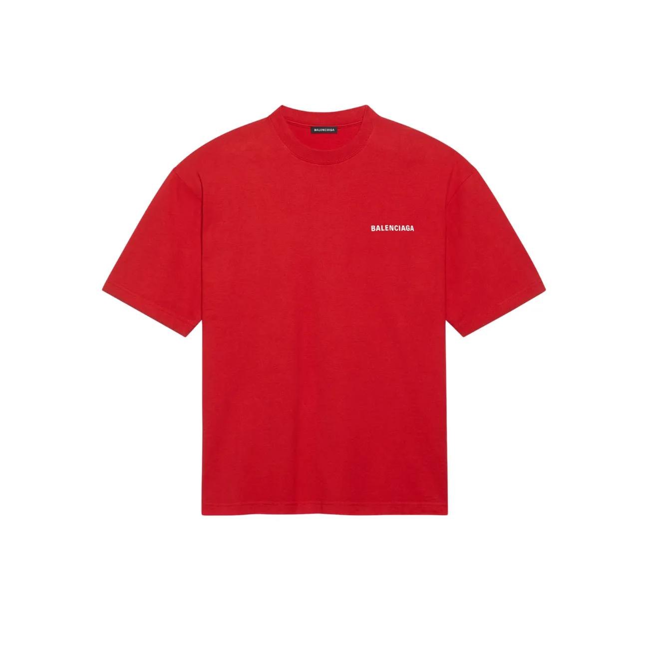 Balenciaga Logo Medium Fit Men's T-Shirt, Red