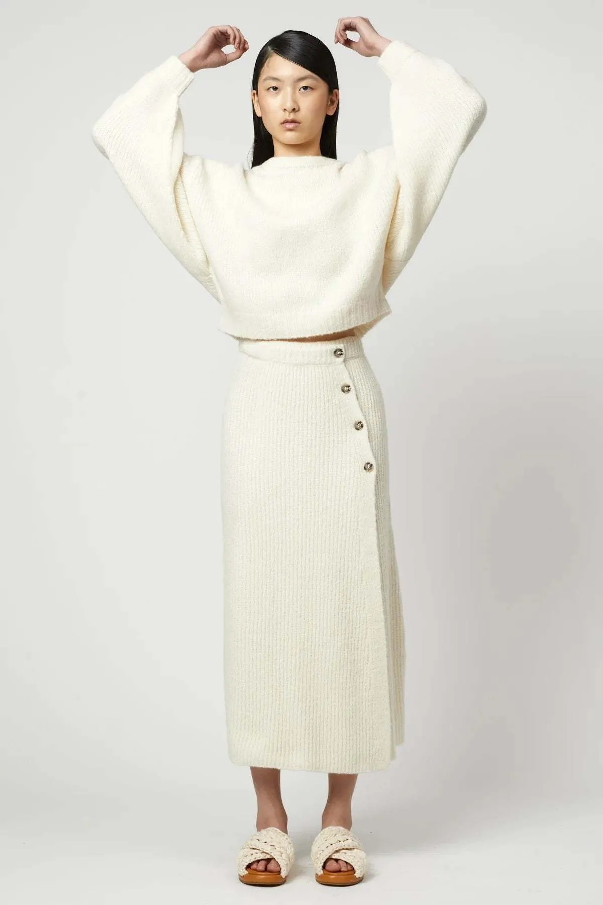 Balloon Sleeve Sweater - Cream