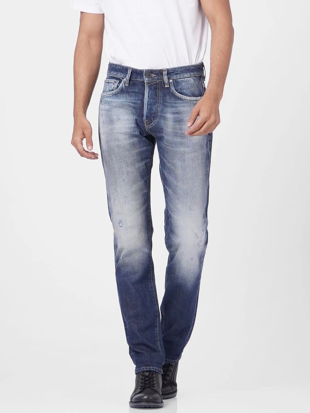 Blue Low Rise Tim Slim Fit Jeans