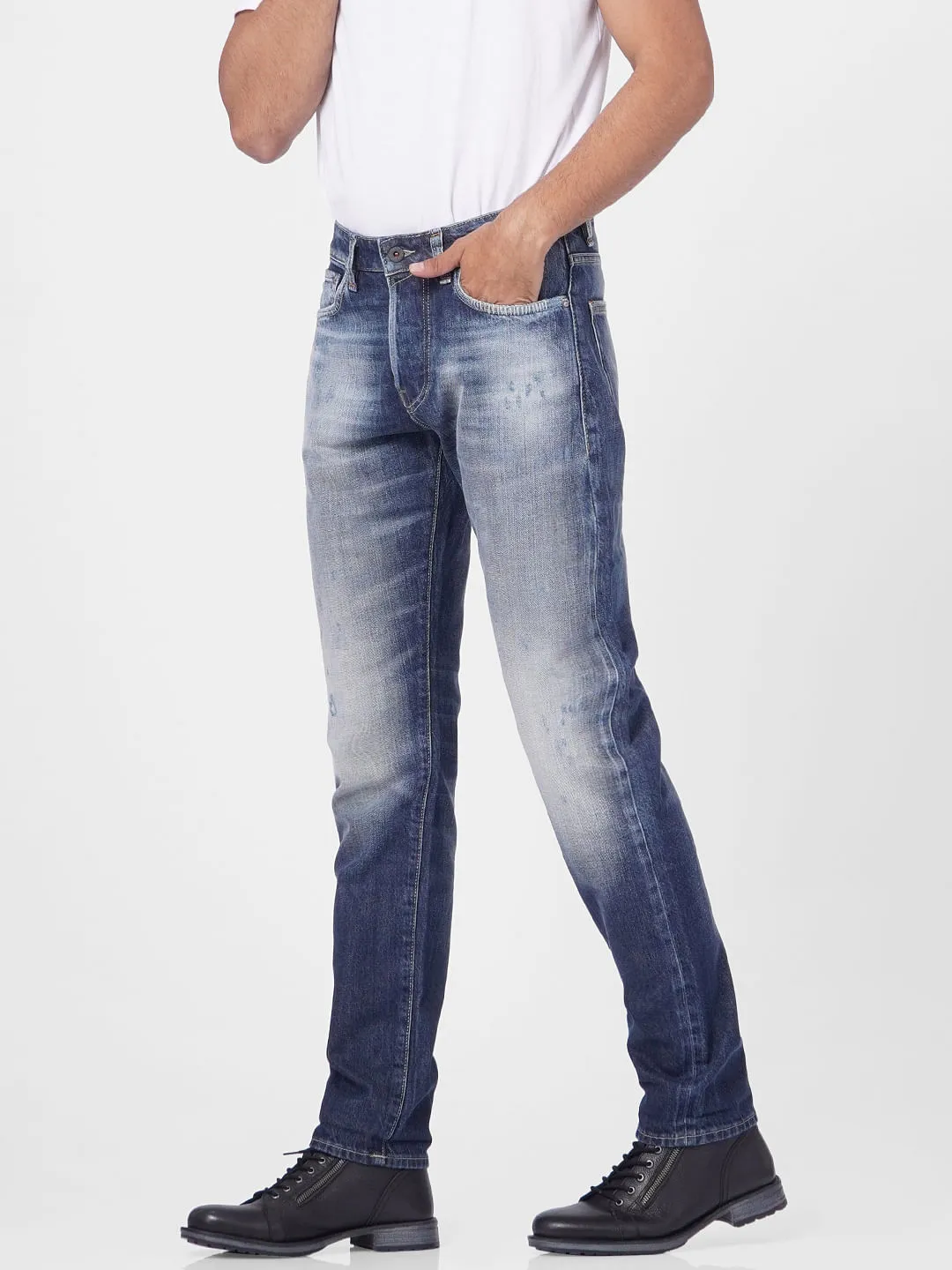 Blue Low Rise Tim Slim Fit Jeans