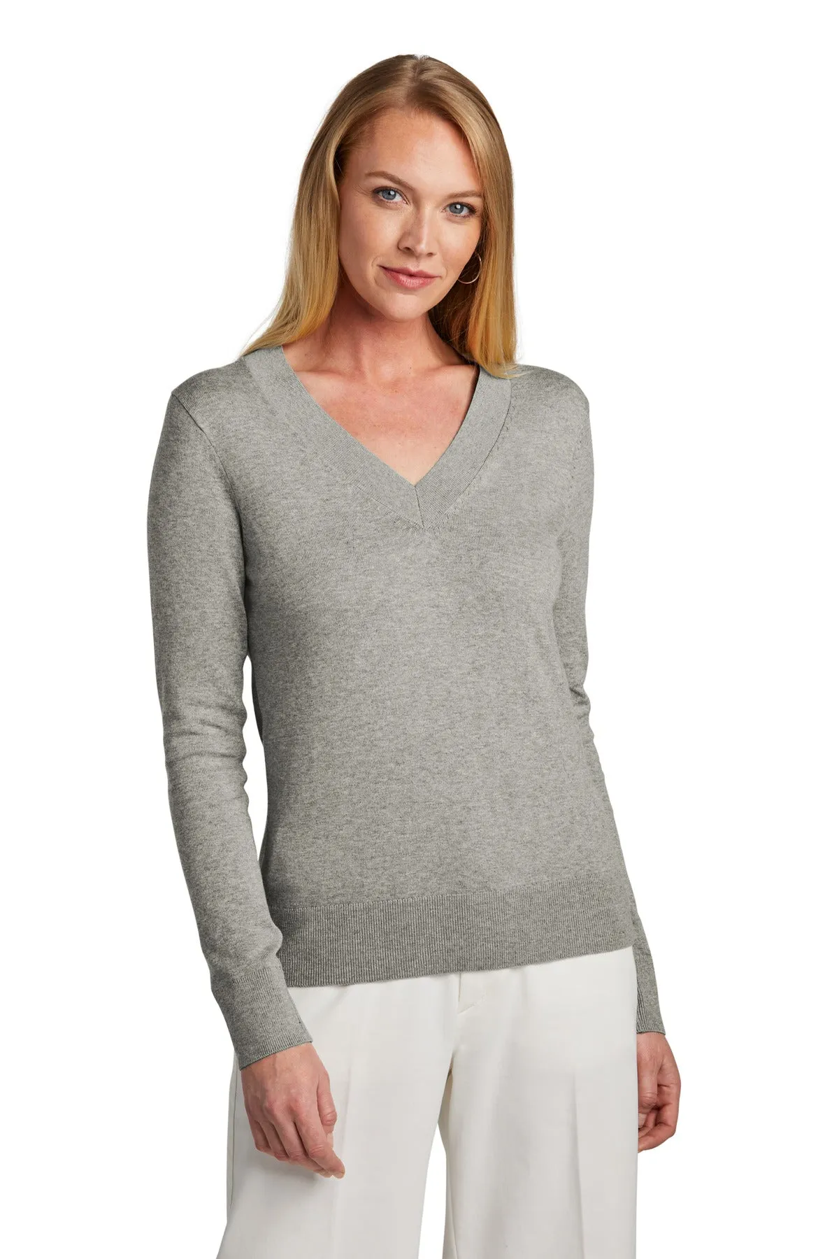 Brooks Brothers Women's Cotton Stretch V-Neck Sweater. BB18401