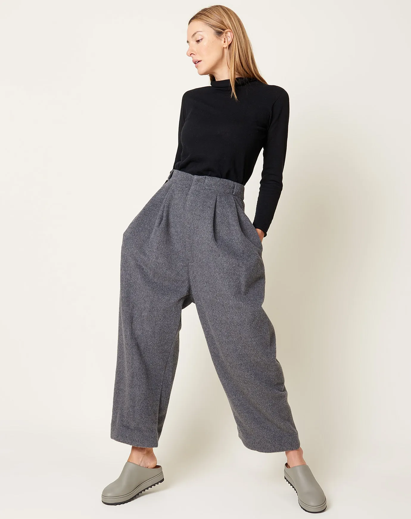 Brushed Trouser in Charcoal