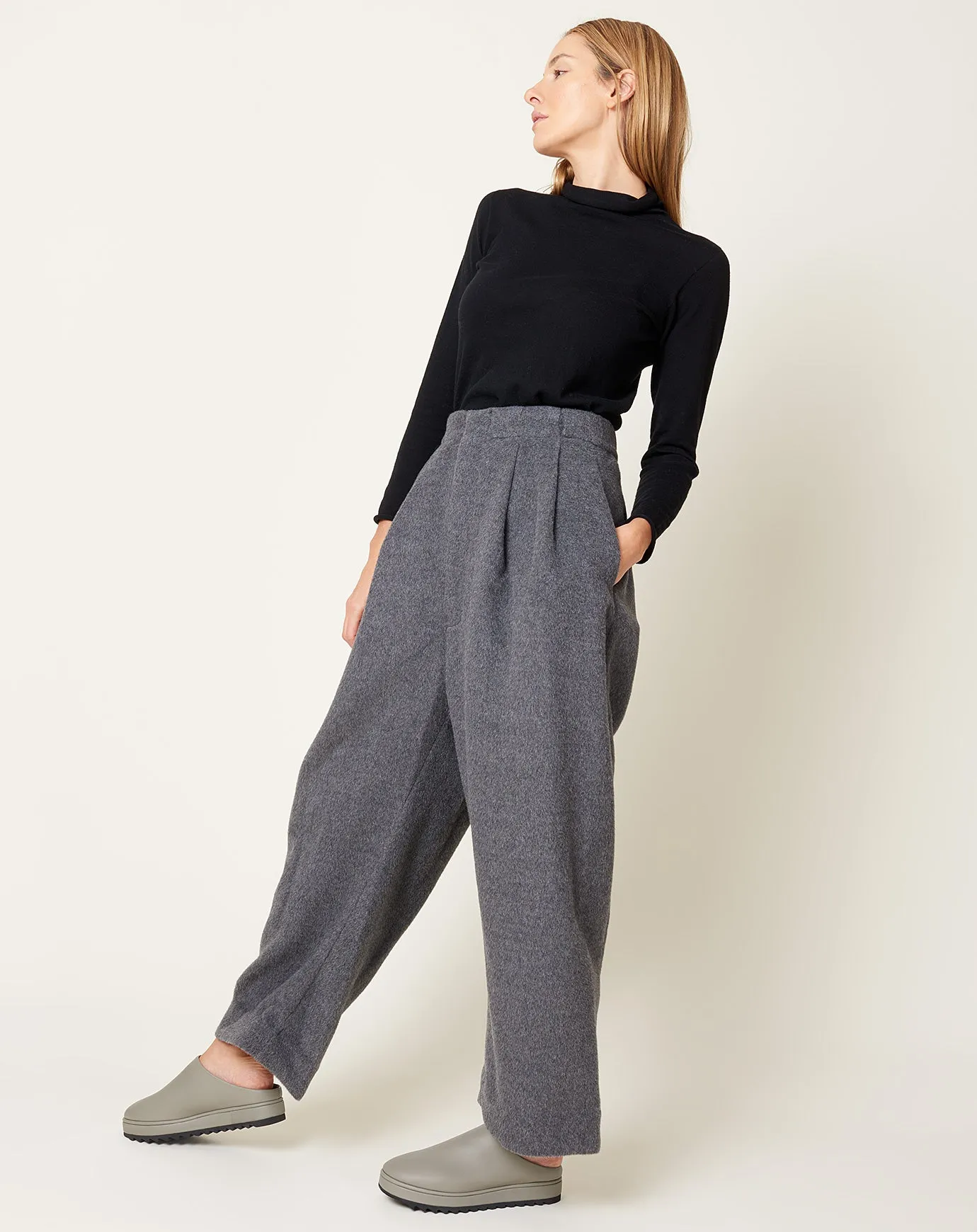 Brushed Trouser in Charcoal