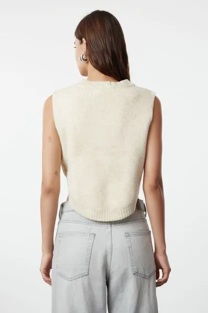 Buttoned Knitwear Sweater