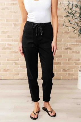 Carmen Double Cuff Joggers in Black Judy Blue