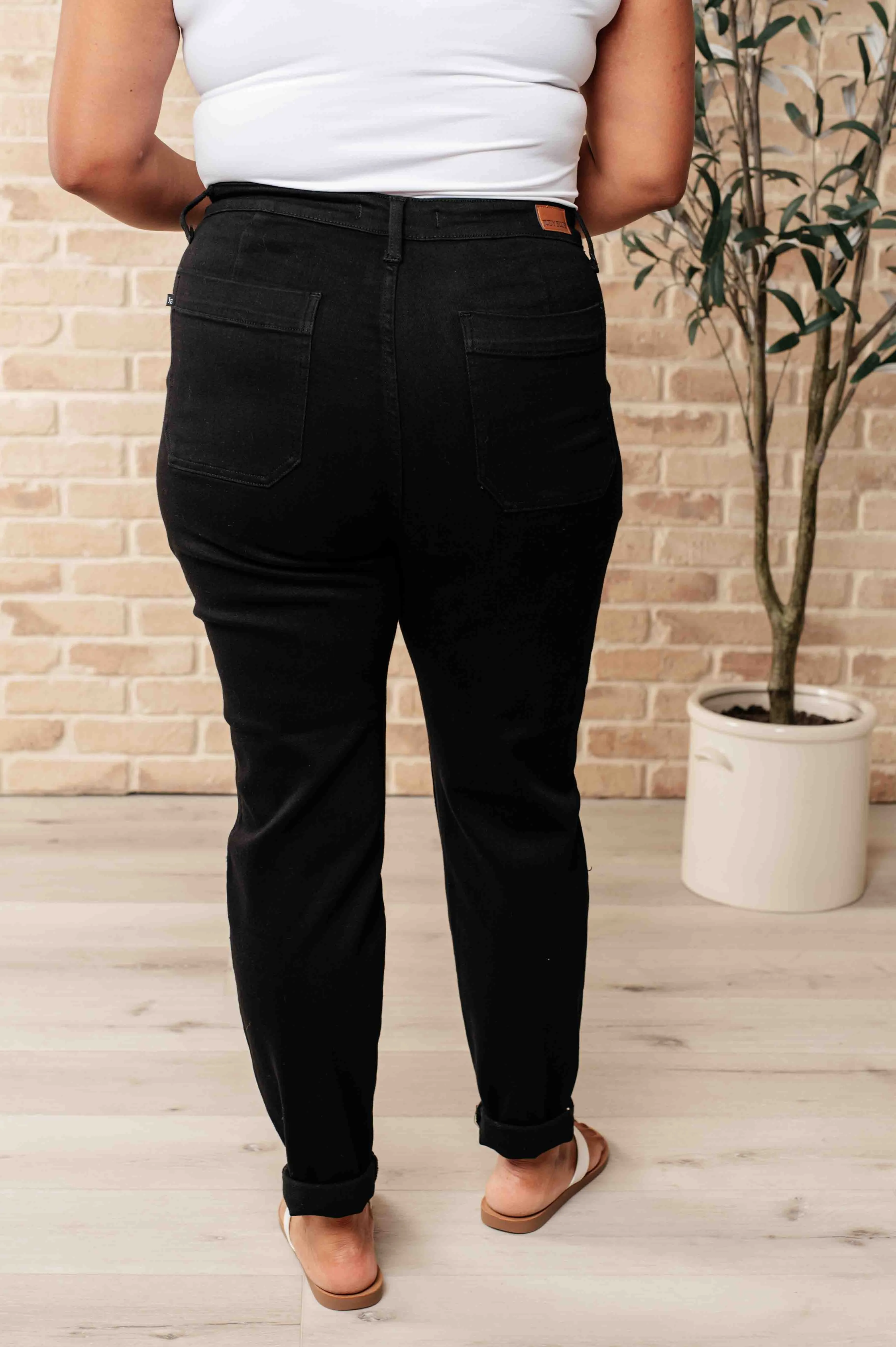 Carmen Double Cuff Joggers in Black Judy Blue