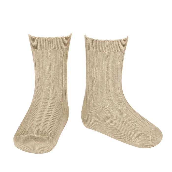 Condor Baby And Child Basic Rib Short Socks Nougat