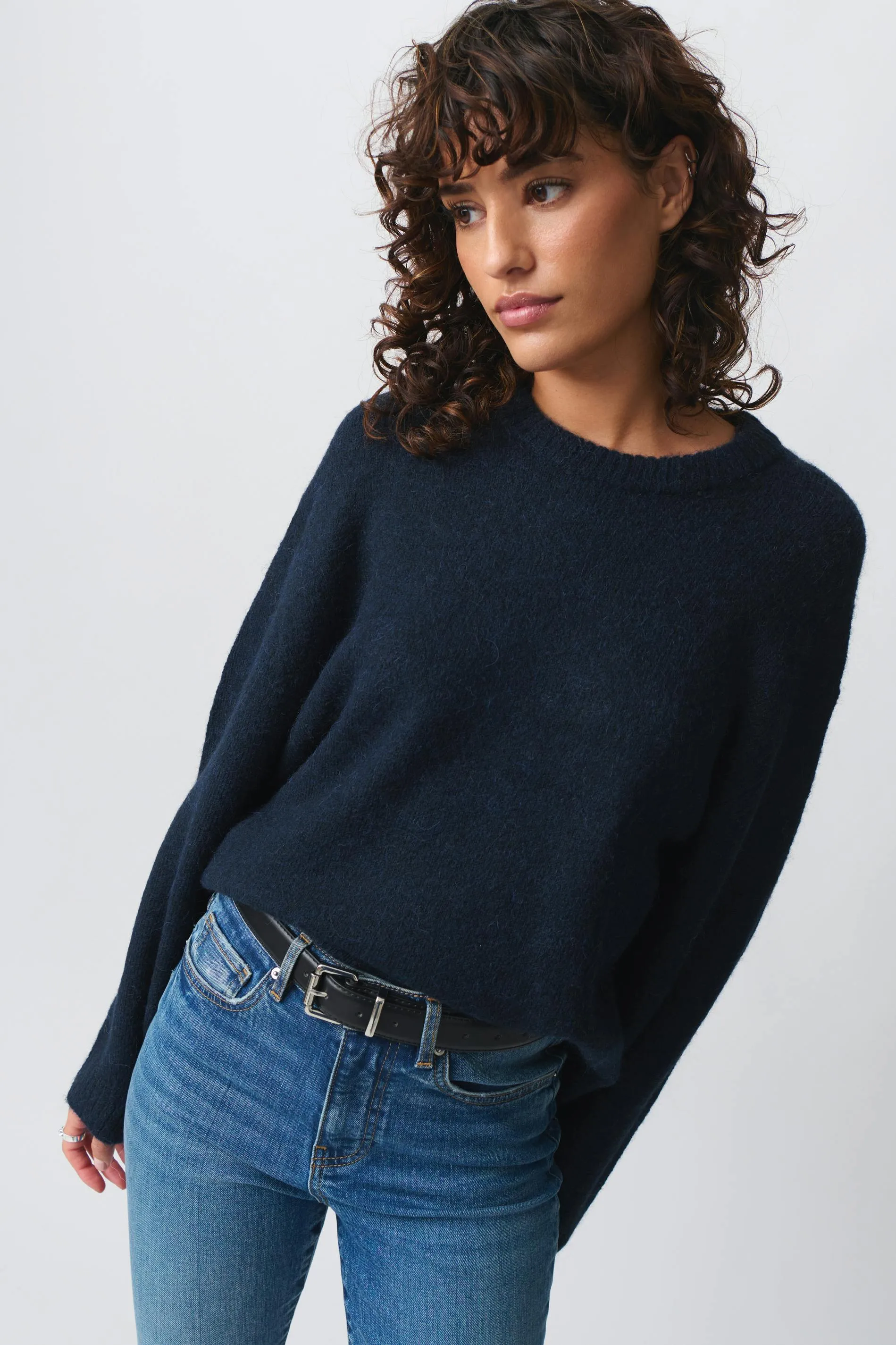 Crew neck knitted sweater