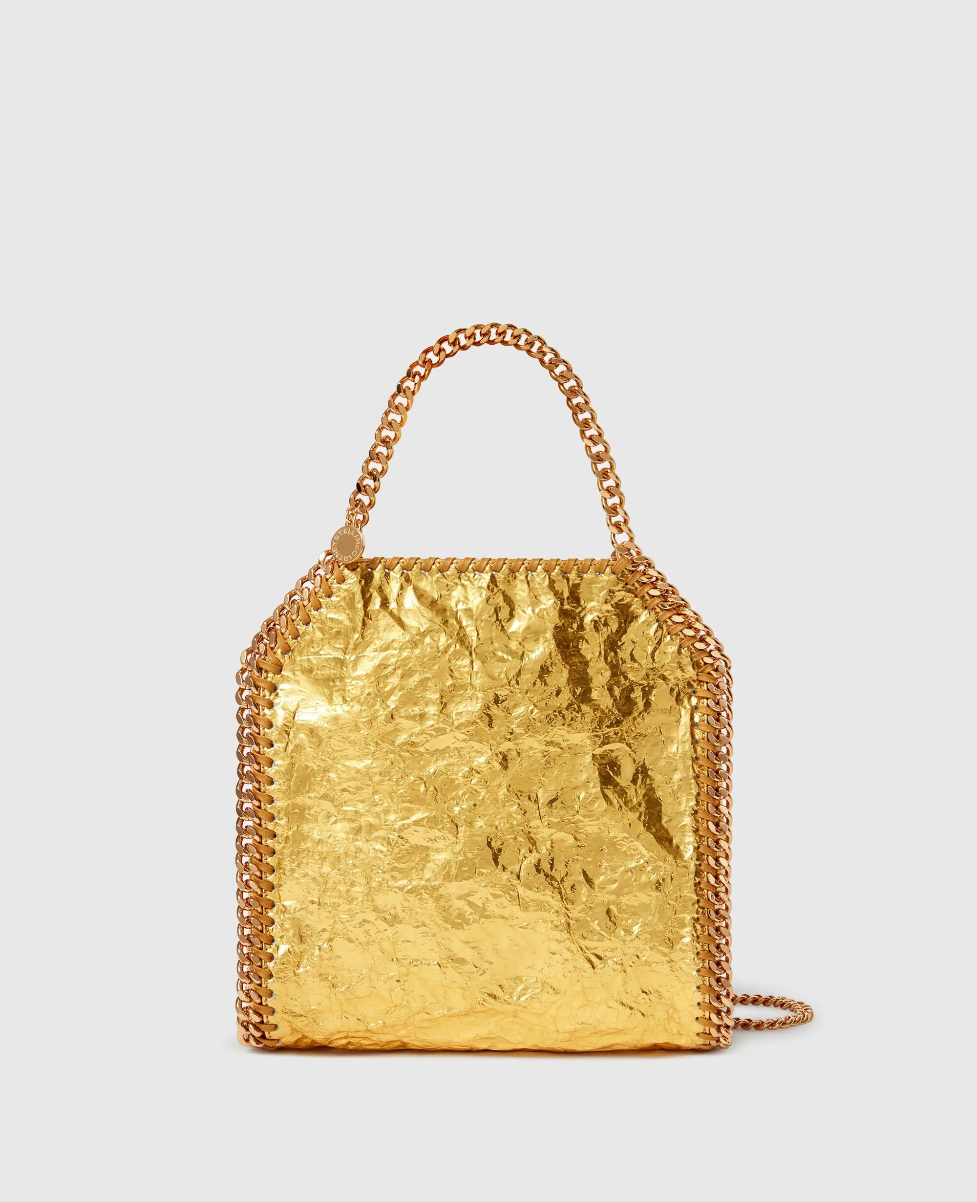 Crinkled Metallic Falabella Mini Tote Bag