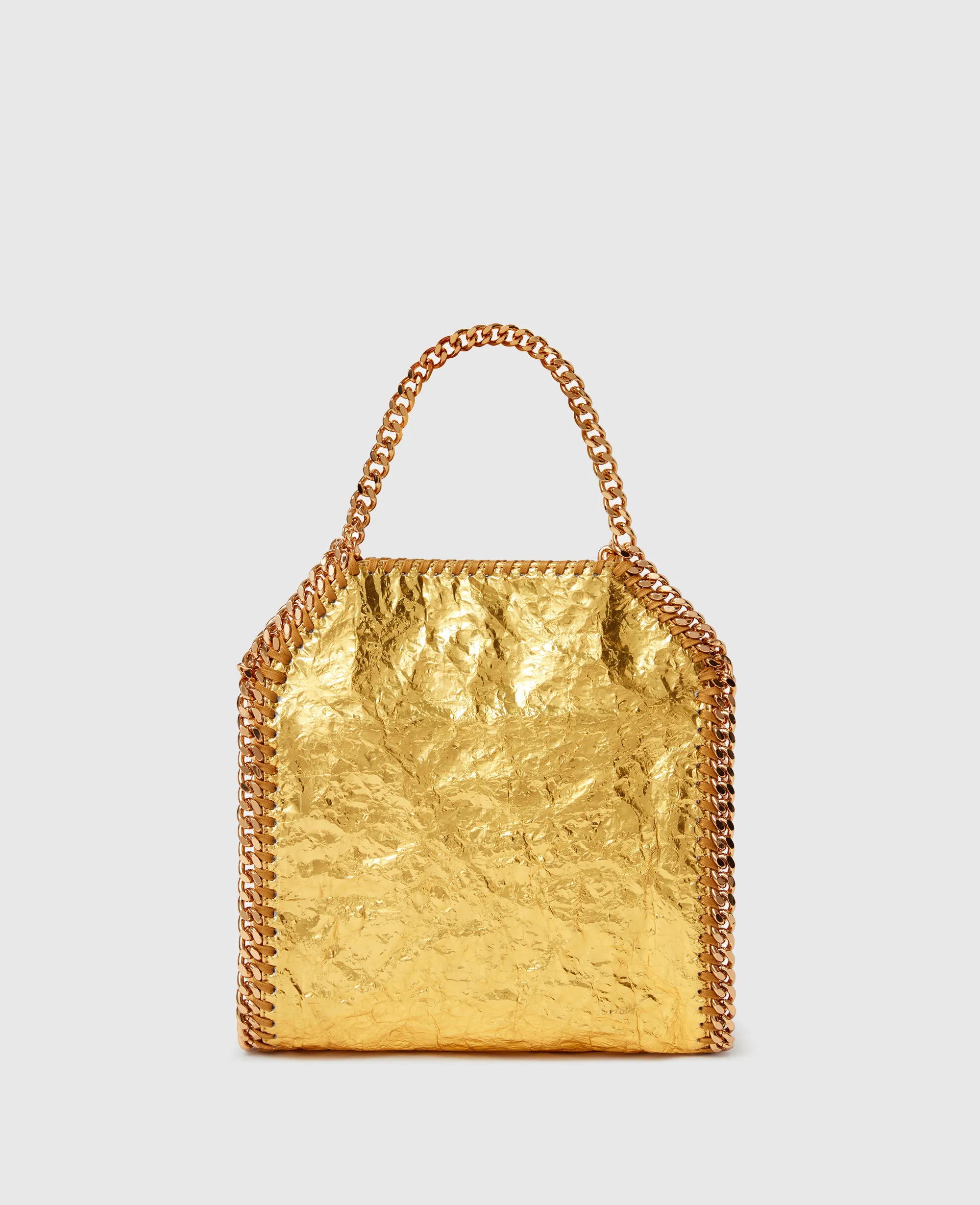 Crinkled Metallic Falabella Mini Tote Bag