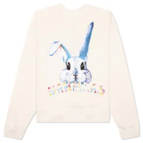 Crystal Bunny Crewneck - Vintage White