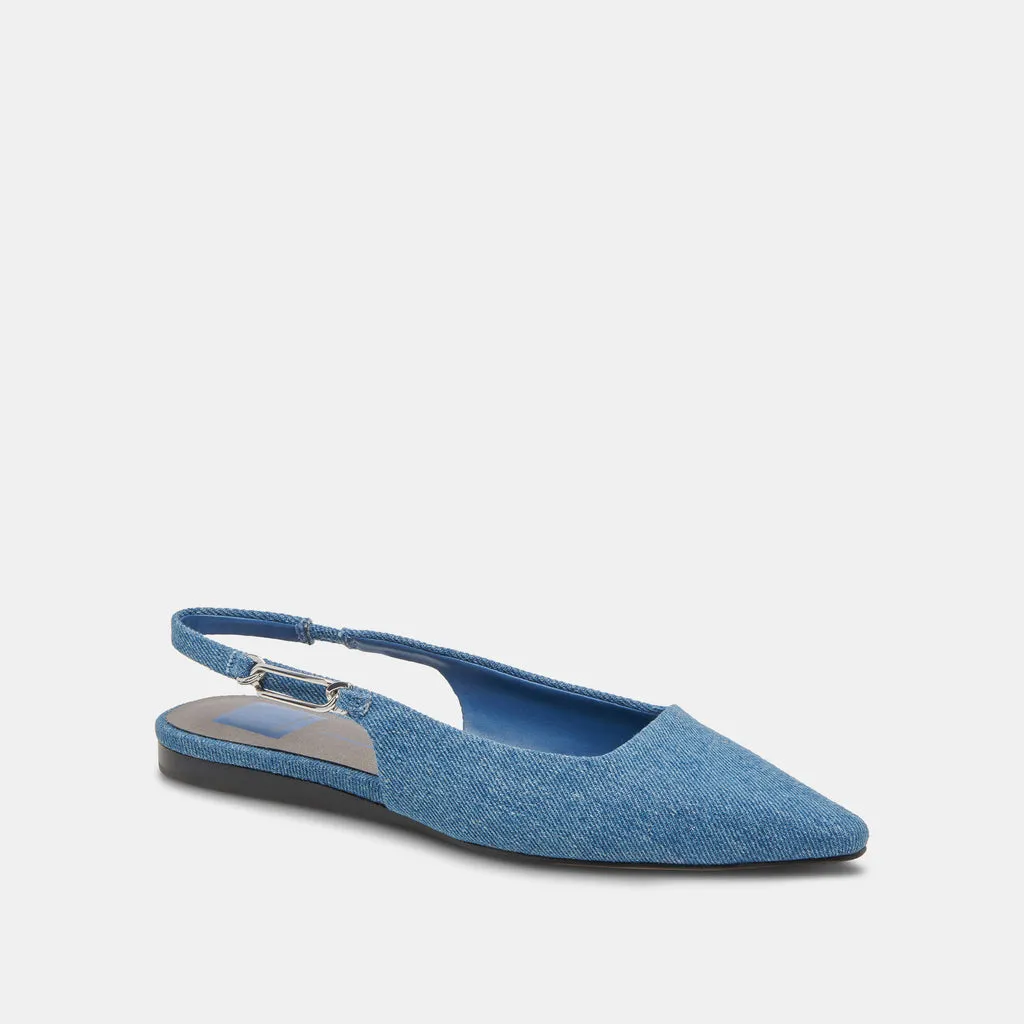 ELLEY Flats Blue Denim | Women's Designer Blue Denim Flats– Dolce Vita 6953924526146