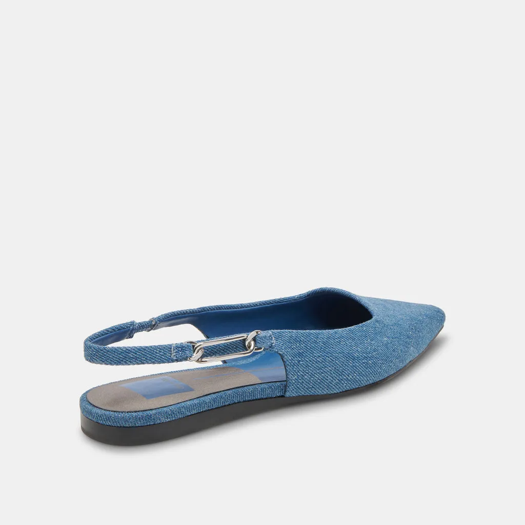 ELLEY Flats Blue Denim | Women's Designer Blue Denim Flats– Dolce Vita 6953924526146