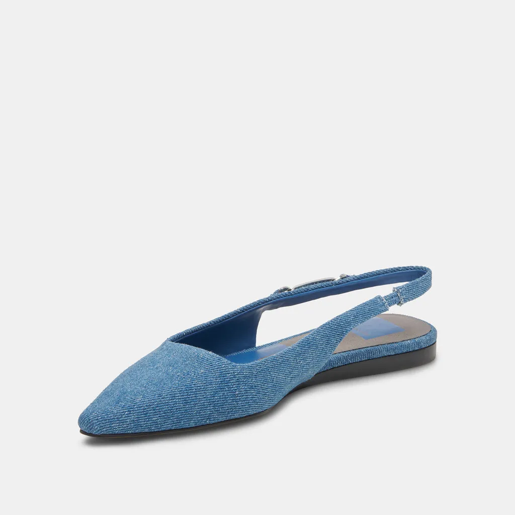 ELLEY Flats Blue Denim | Women's Designer Blue Denim Flats– Dolce Vita 6953924526146