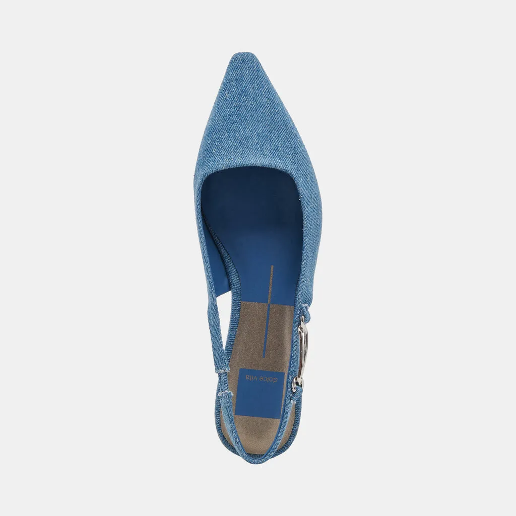 ELLEY Flats Blue Denim | Women's Designer Blue Denim Flats– Dolce Vita 6953924526146