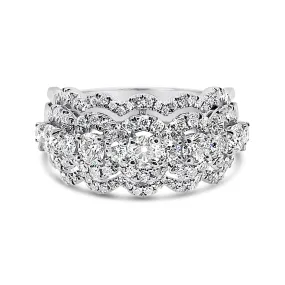 Forevermark White Gold Five Stone Diamond Halo Band