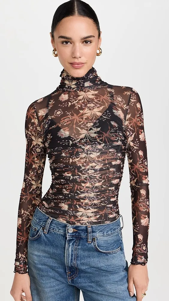 Free People   Under It All Printed Thong Bodysuit 