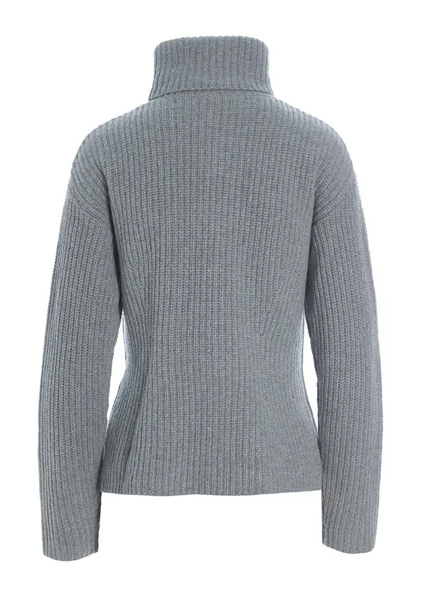 Gamine knit turtleneck blouse