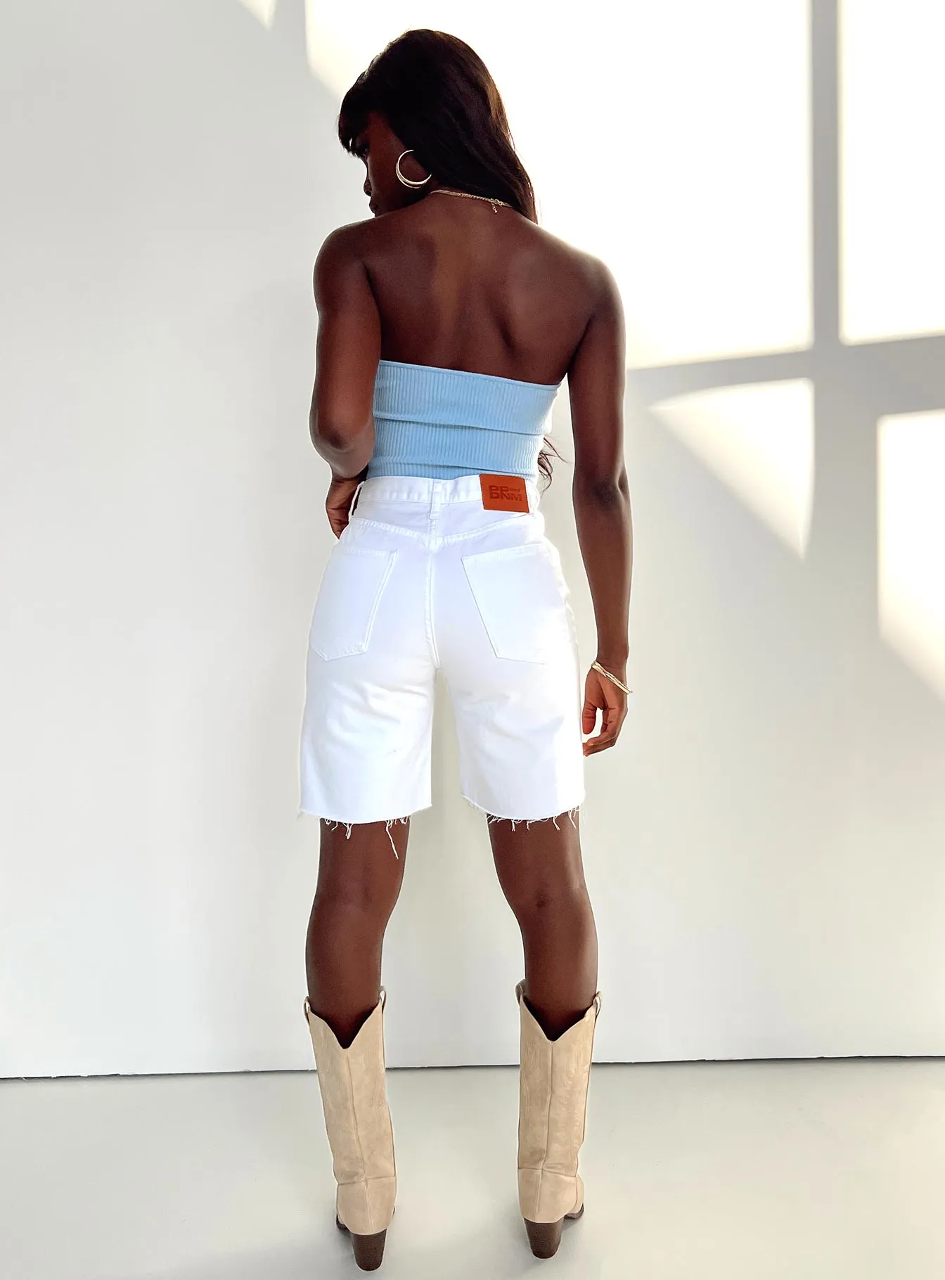 Get It Shorts White Denim