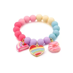 Girl Nation Charming Whimsy Bracelet- Rainbow Heart