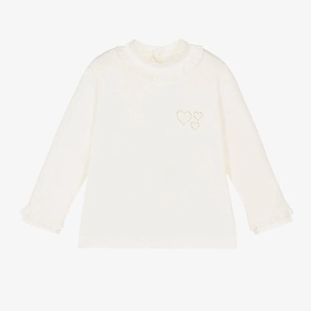 Girls Ivory Turtleneck Top