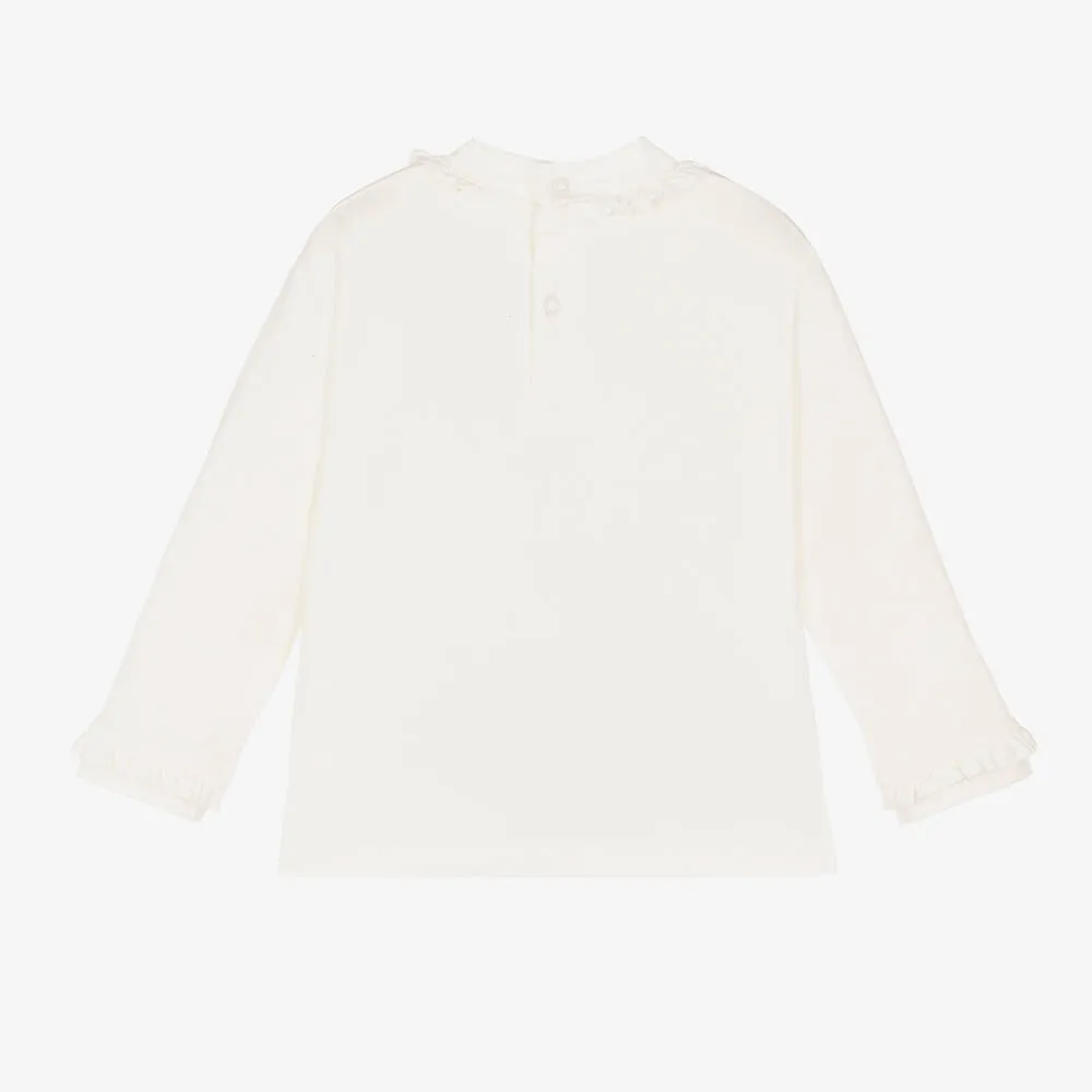 Girls Ivory Turtleneck Top