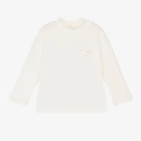 Girls Ivory Turtleneck Top