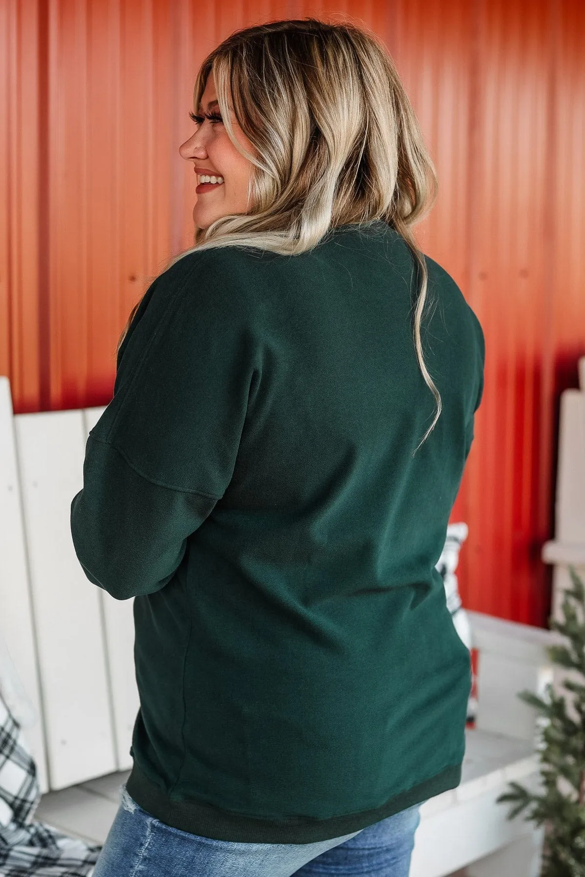 Go The Distance Crew Neck Pullover- Forest Green