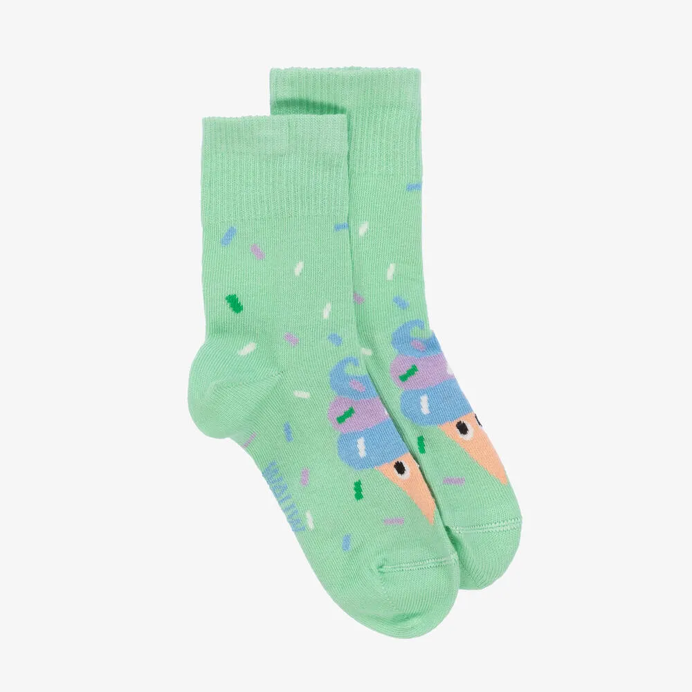 Green Organic Cotton Ice Cream Socks