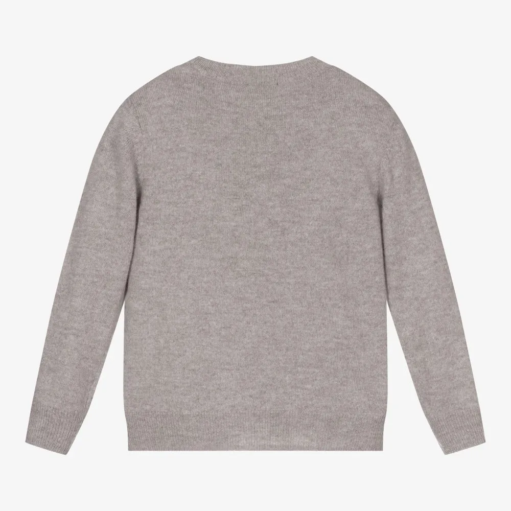 Grey Wool Wolf Sweater