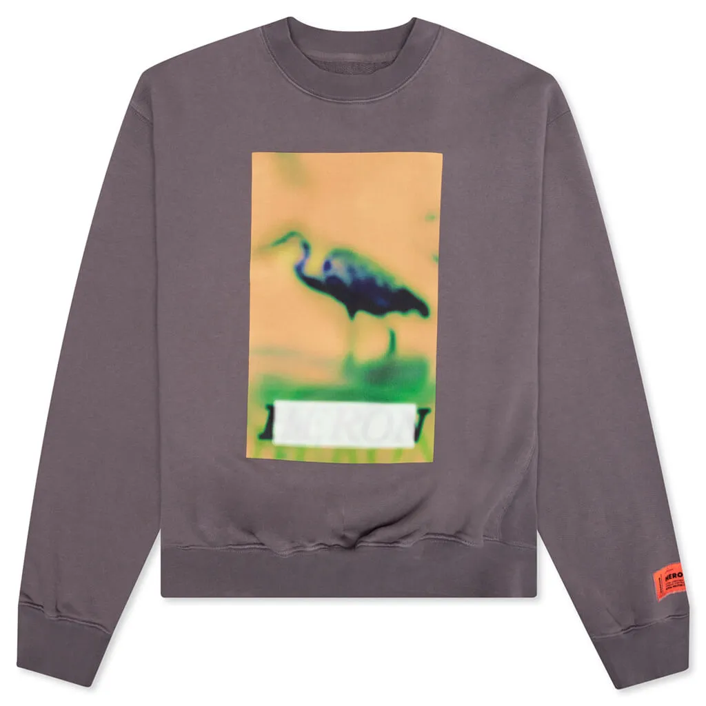 Heron Censored Crewneck - Grey/Yellow