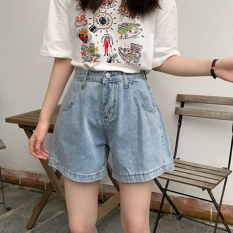 High-Waist Denim Shorts WI32