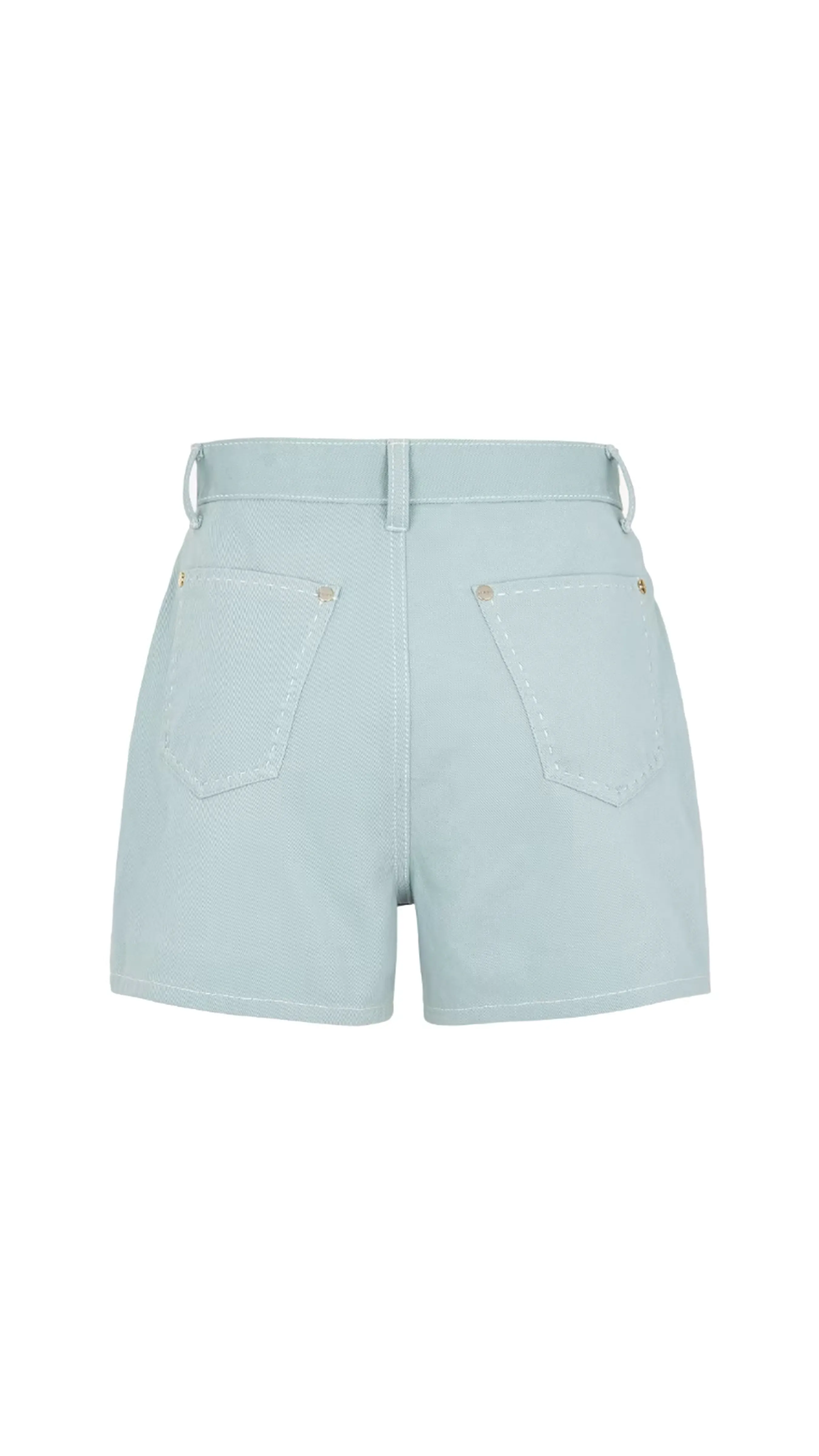 High-waisted Denim Shorts - Light Blue