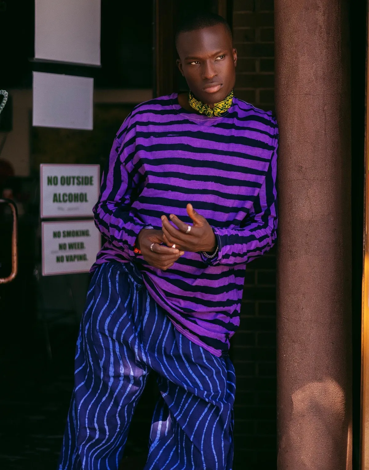 IJEBU LONG-SLEEVE TEE - Indigo/Purple