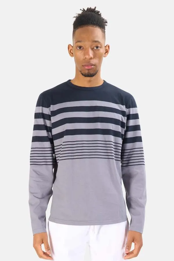 Jersey Stripe Long Sleeve Tee - Grey