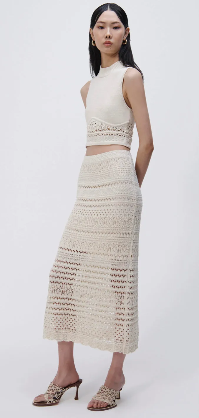 Jonathan Simkhai - Clarita Macrame Tank - Cream