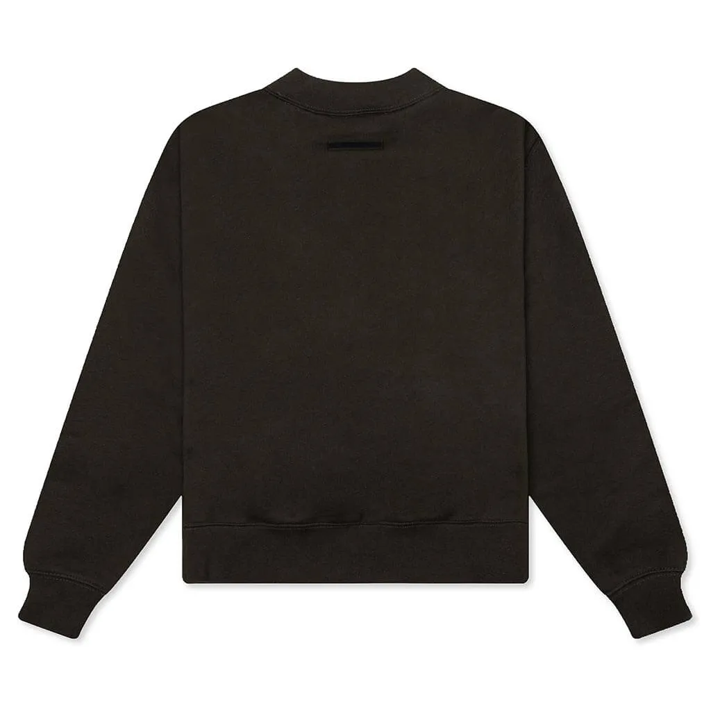 Kid's Essential Crewneck - Off Black