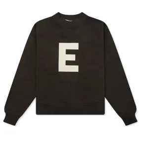 Kid's Essential Crewneck - Off Black