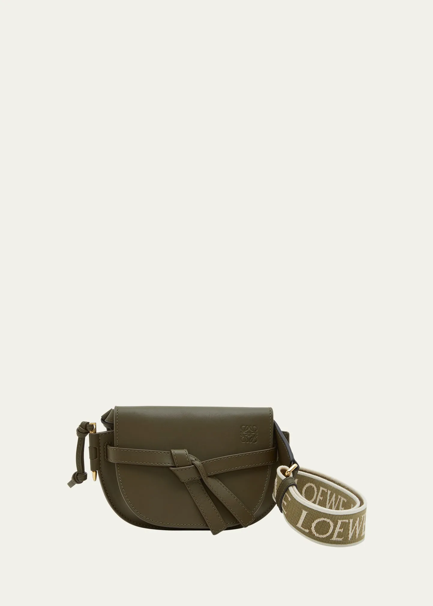 Loewe Gate Dual Mini Crossbody Bag in Leather with Jacquard Strap