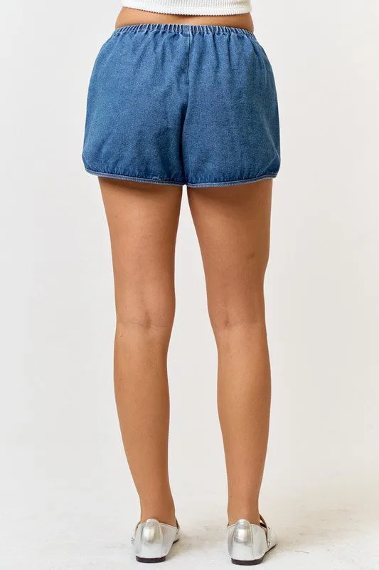 Low Rise Denim Dolphin Shorts