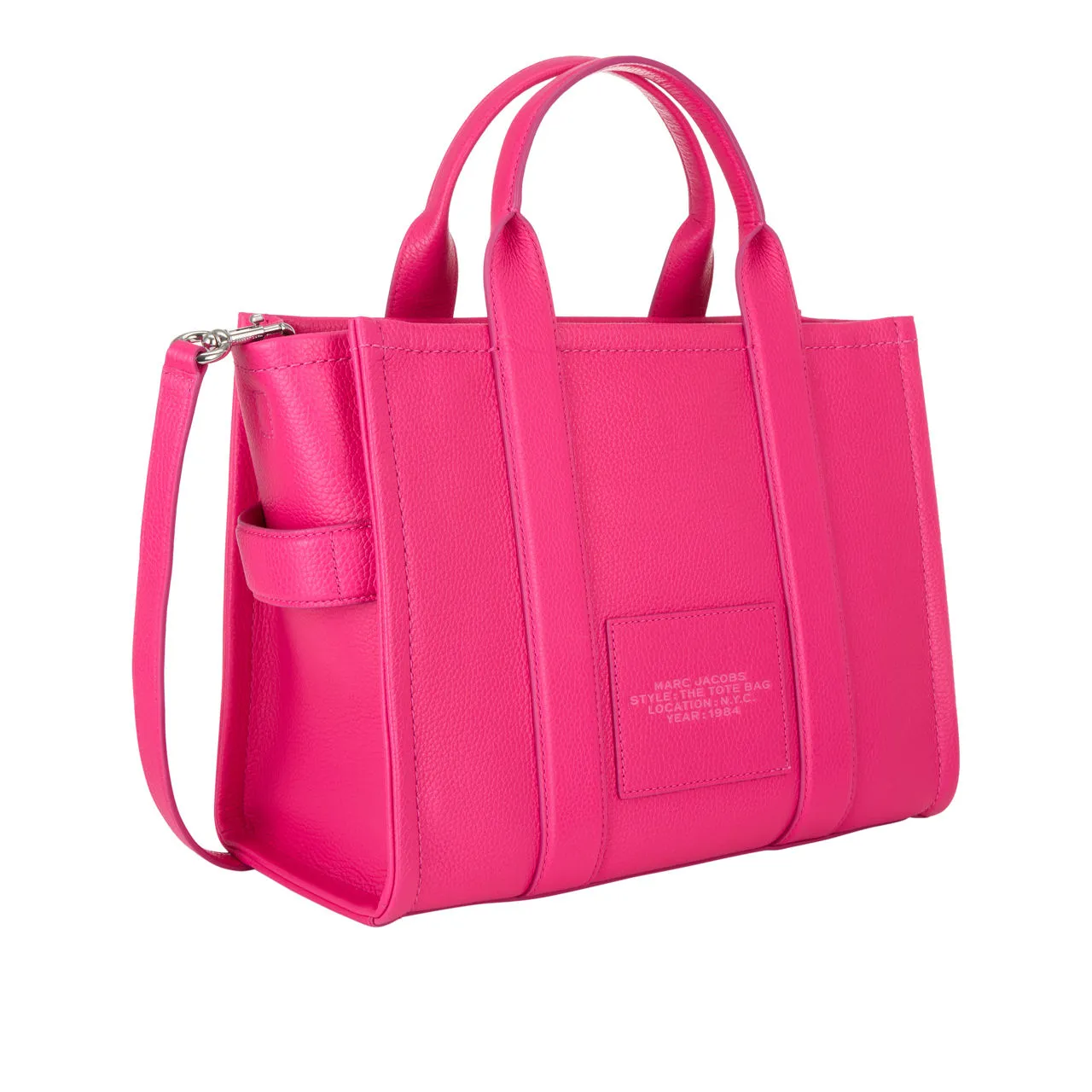 MARC JACOBS The Leather Medium Tote Bag - Hot Pink