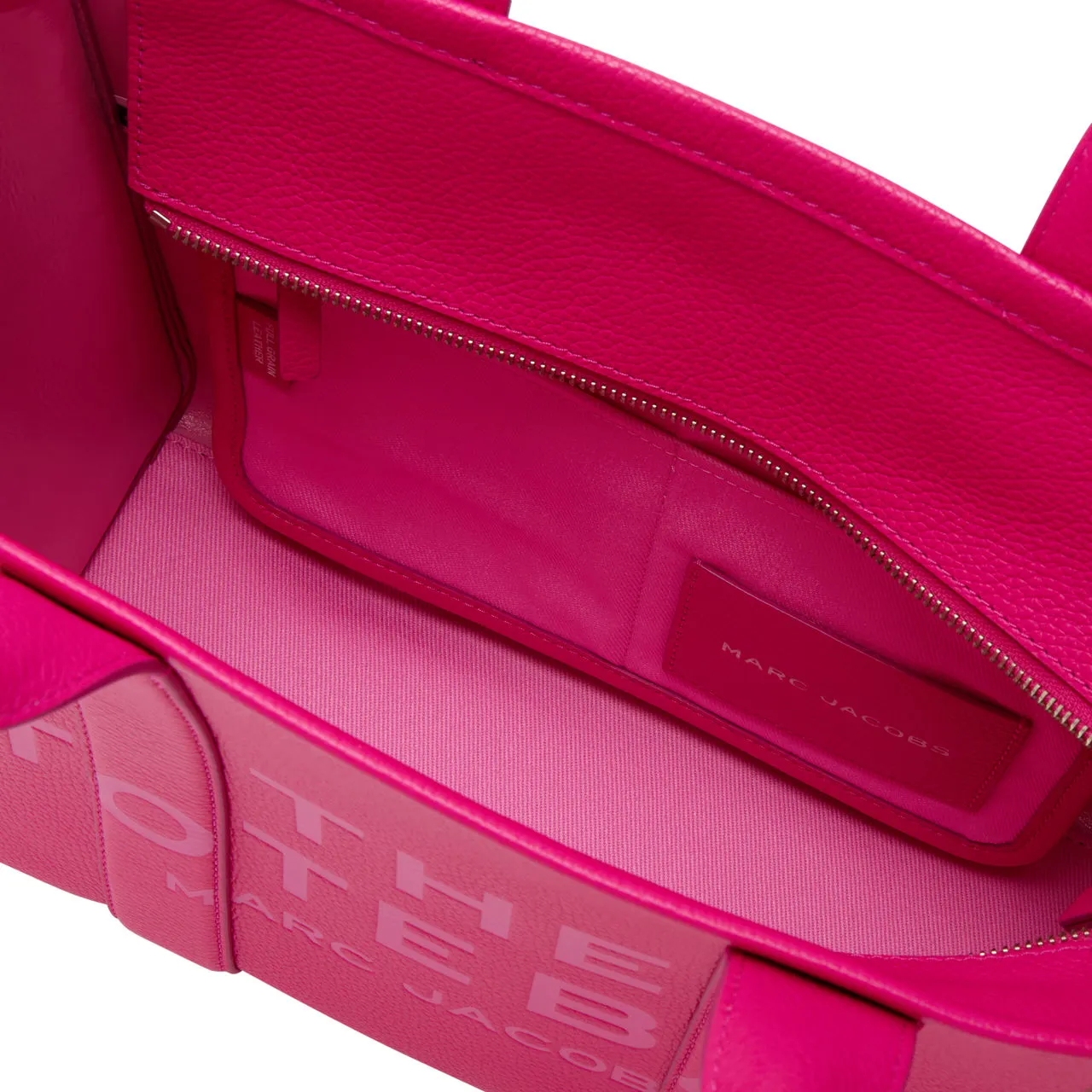 MARC JACOBS The Leather Medium Tote Bag - Hot Pink