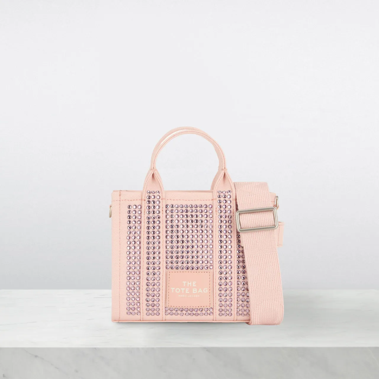 MARC JACOBS The Mini Crystal Canvas Tote Bag - Rose