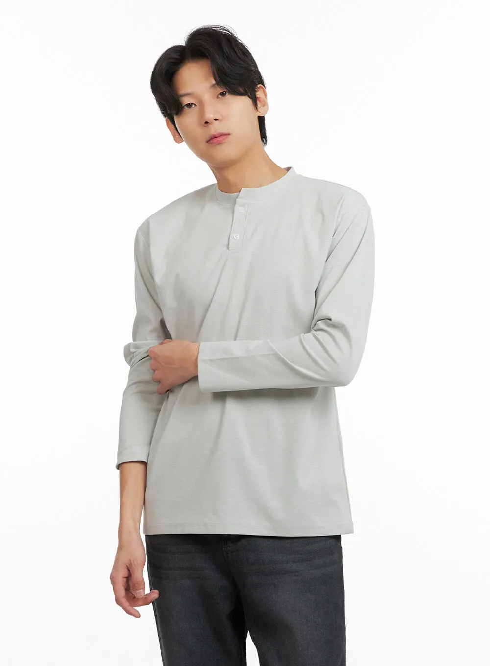 Men's Basic Long Sleeve Polo Tee IA402